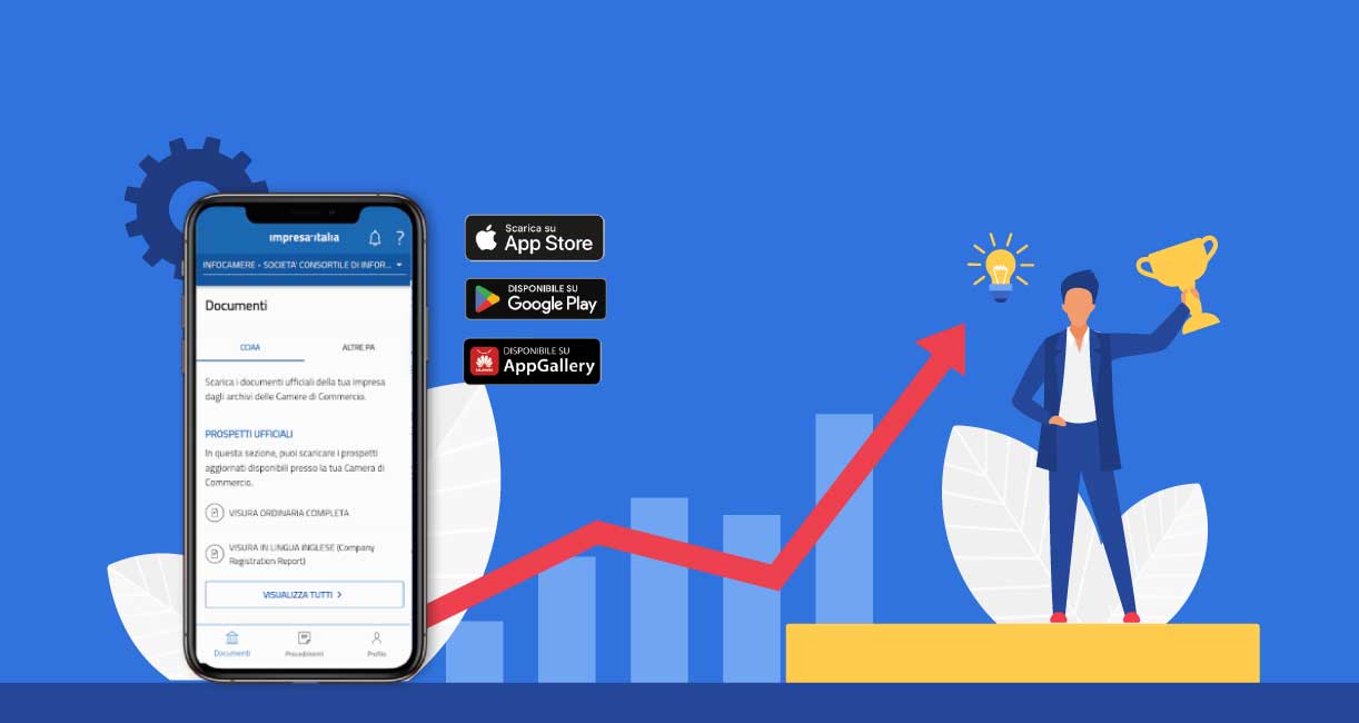 impresa italia: la tua azienda in tempo reale. Anche da App.
